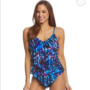 Magic Suit Tiered Tankini Top size 16 NWT
